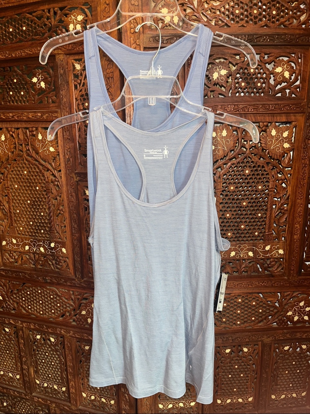 NEW Lot of 2 Smartwool Pinstripe tank top Base Layer MERINO 150